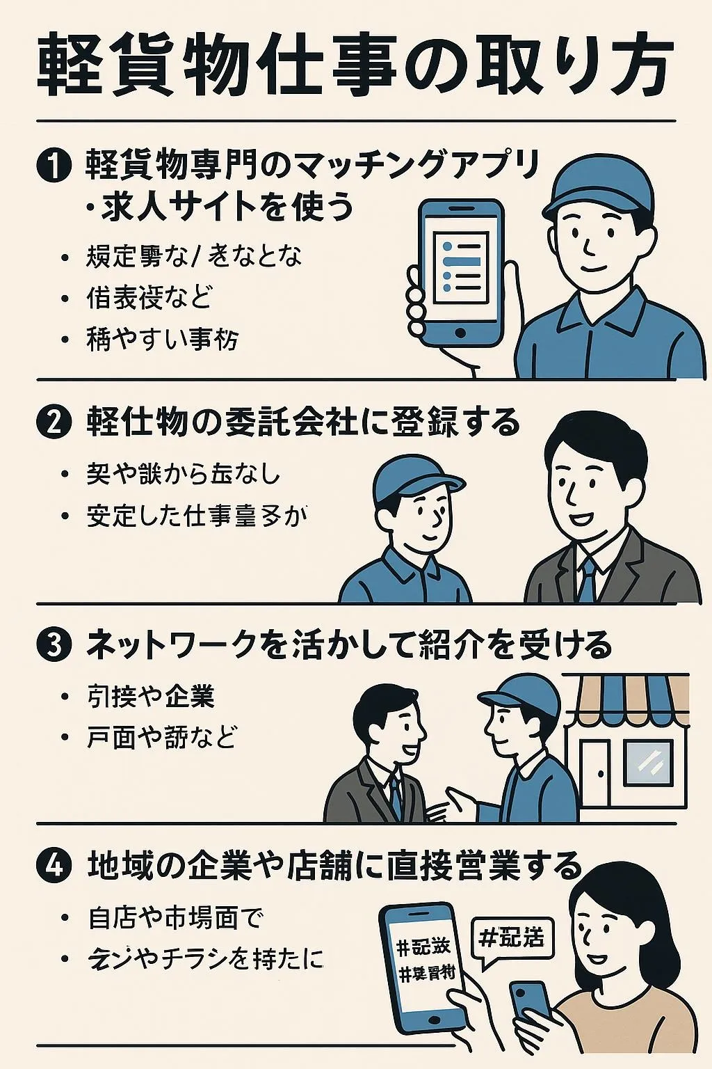 軽貨物の仕事の取り方｜未経験から始めるための5つの方法